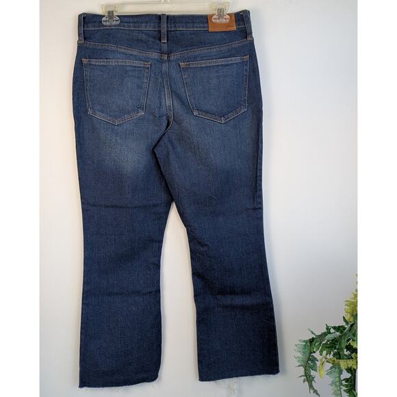 New J. Crew 9" Billie Demi-Boot Jeans Size 29 (8) Blue Crop Mid Rise Raw Hem - Picture 3 of 12